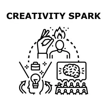 Generating creative ideas and innovative business solutions Stock Illustration