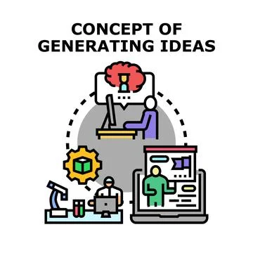 Generating creative ideas and process development 스톡 일러스트