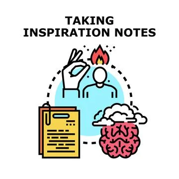 Generating creative ideas and taking inspiration notes Stock Illustration
