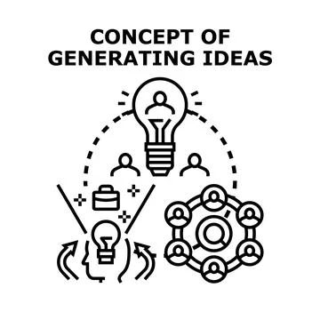 Generating creative ideas for business innovation and collaboration Stock Illustration