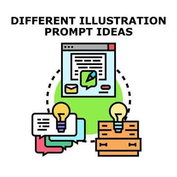 Generating creative ideas for digital content creation Stock Illustration