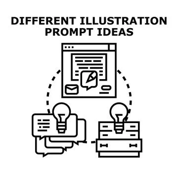 Generating creative ideas for digital content creation Stock Illustration