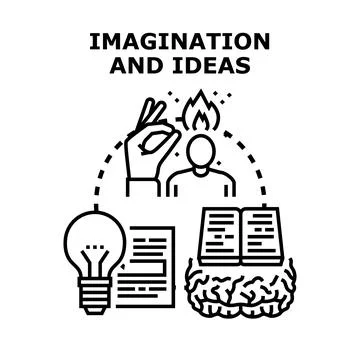 Generating creative ideas, inspiration, and strategic thinking process Stock Illustration