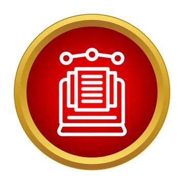 Generating data report on laptop with connected statistics Stock Illustration