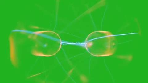 Generating electric vibrations on green screen Stock Footage 314125617