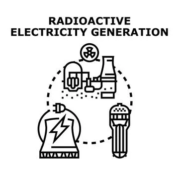 Generating electricity using nuclear power technology and atomic energy Stock Illustration