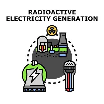 Generating electricity using nuclear power technology and atomic energy Stock Illustration