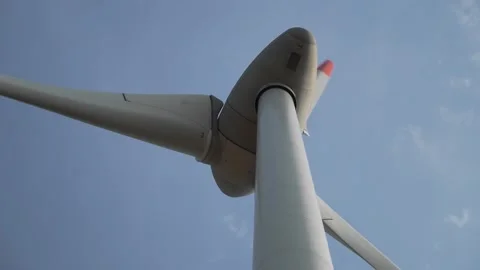 Generating electricity using a wind turbine. clean energy wind turbine Stock Footage 252147416