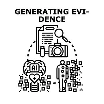 Generating evidence for research and data analysis Stock Illustration