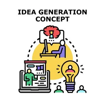 Generating fresh ideas and creative solutions concept Stock Illustration