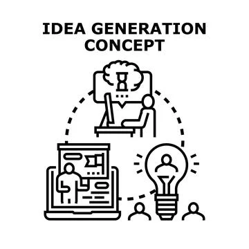 Generating fresh ideas and creative solutions concept Stock Illustration