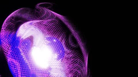 Generating a futuristic 3D visualization of a luminous abstract digital Иллюстрация