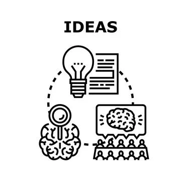 Generating ideas developing innovative business solutions Stock Illustration