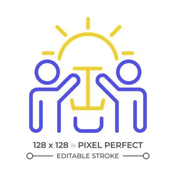 Generating ideas two color line icon 스톡 일러스트