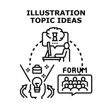 Generating illustration topic ideas for creative projects Stock Illustration