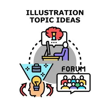 Generating illustration topic ideas for creative projects Stock Illustration