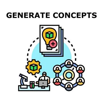 Generating innovative ideas for business development concept Illustrazione stock