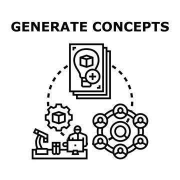 Generating innovative ideas for business development concept Illustrazione stock