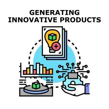 Generating innovative products concept vector illustration Stock Illustration