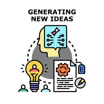 Generating new ideas and solutions for business development イラスト素材