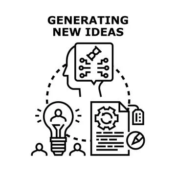 Generating new ideas and solutions for business development Stock Illustration