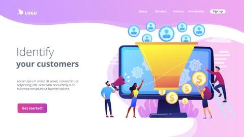 Generating new leads concept landing page 스톡 일러스트