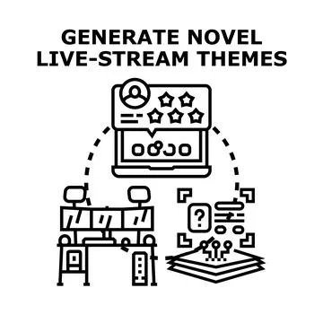 Generating novel ideas for live stream internet content Stock Illustration