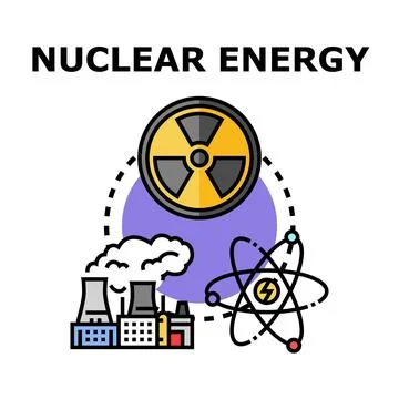 Generating nuclear power using atomic energy concept Stock-Illustration