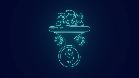 Generating profitable leads and revenue inbound marketing sales funnel animation Stock Footage 241836694