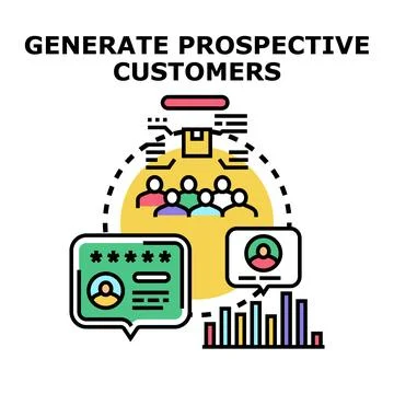 Generating prospective customers using lead generation strategy Stock Illustration