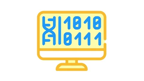 Generating protein cell using computer code color icon animation Stock Footage 156648860