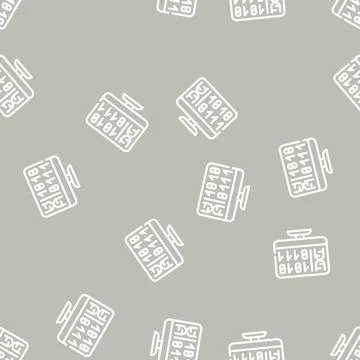 Generating protein cell using computer code line vector seamless pattern Illustrazione stock