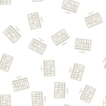 Generating protein cell using computer code glyph vector seamless pattern Stock Illustration