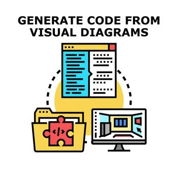 Generating software code from visual designs and diagrams イラスト素材