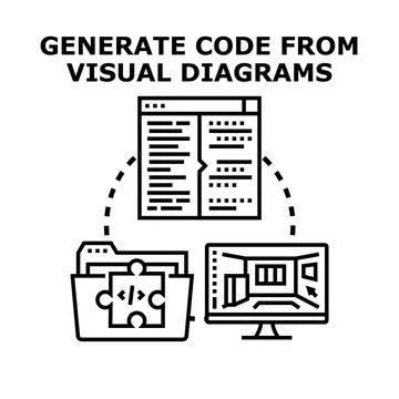 Generating software code from visual designs and diagrams Stockillustratie
