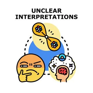 Generating unclear interpretations and problem solving difficulties Stock Illustration