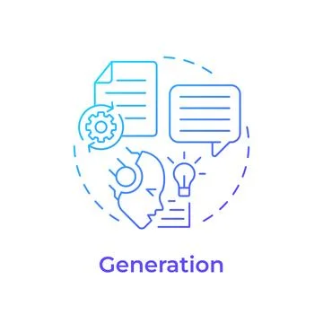 Generation blue gradient concept icon Stock Illustration