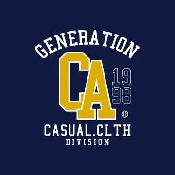 Generation california vector typography for t-shirt. perfect for simple style Stock Illustration