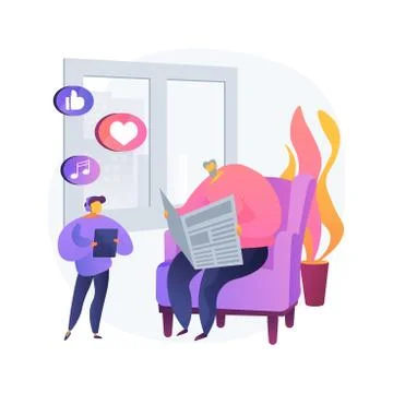Generation gap abstract concept vector illustration. Stock Illustration