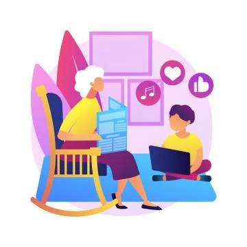 Generation gap abstract concept vector illustration. Stock Illustration