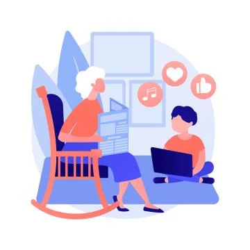 Generation gap abstract concept vector illustration. Stock Illustration