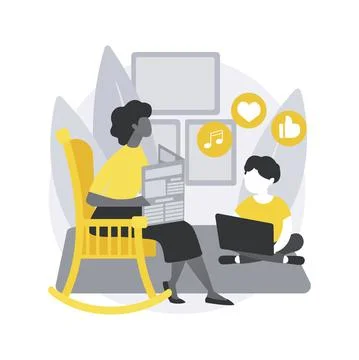 Generation gap abstract concept vector illustration. Illustrazione stock