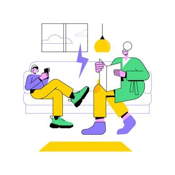 Generation gap abstract concept vector illustration. Stock Illustration