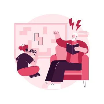 Generation gap abstract concept vector illustration. Stock Illustration