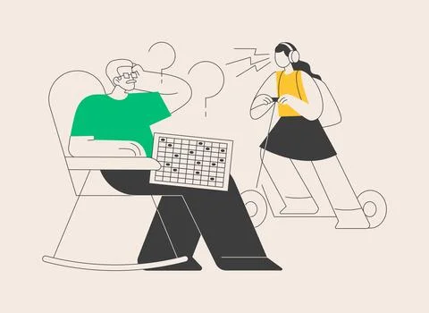 Generation gap abstract concept vector illustration. Stock Illustration