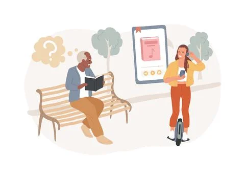 Generation gap isolated concept vector illustration. Stock Illustration
