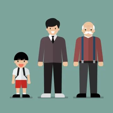 Generation of men Stock Illustration