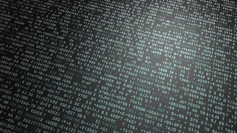 Generation of numbers and symbols on the screen. Stock Footage 152739161