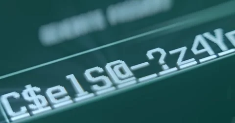 Generation of Strong User Authentication Password, macro view Stock Footage 310804137