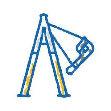 Generation swing park kid play icon doodle illustration Illustrazione stock